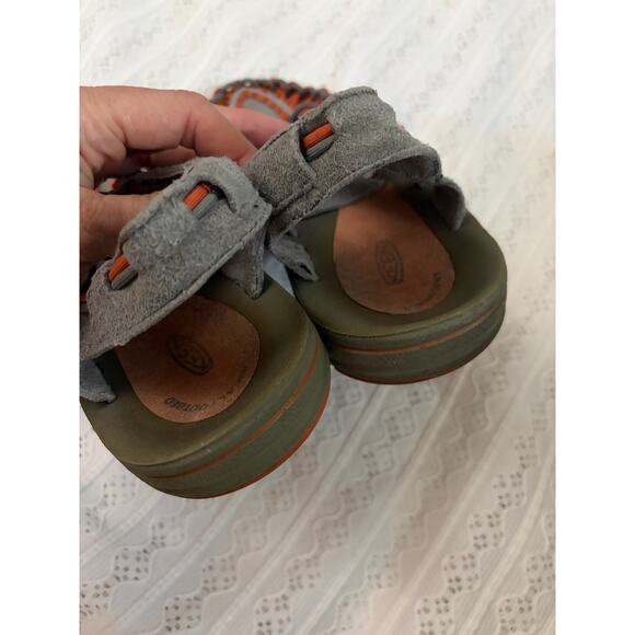 KEEN UNEEK Gray Orange Cord Sandals Shoes Men\'s 9.5 Women\'s 11 Hiking main image 4